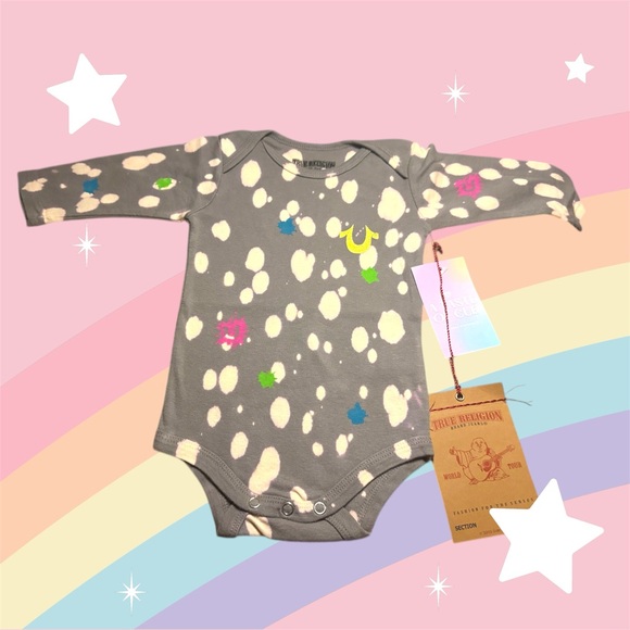 TRUE RELIGION Long Sleeve Polka Dot Onesie - Picture 2 of 4